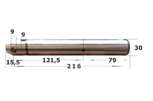 30x216 mm. Bolt med smøring